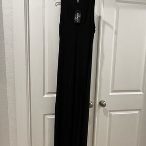SheinSxy Black Maxi Dress with Double Slit
